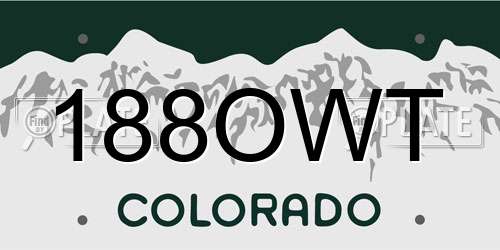 188OWT Colorado License Plate