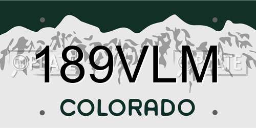 189VLM Colorado License Plate