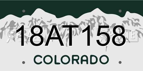18AT158 Colorado License Plate