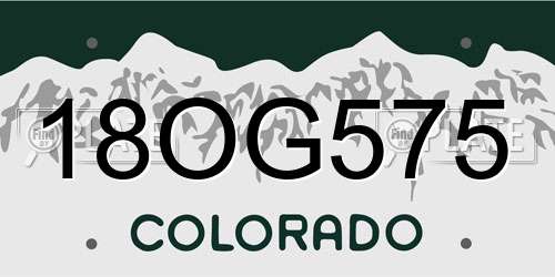 18OG575 Colorado License Plate