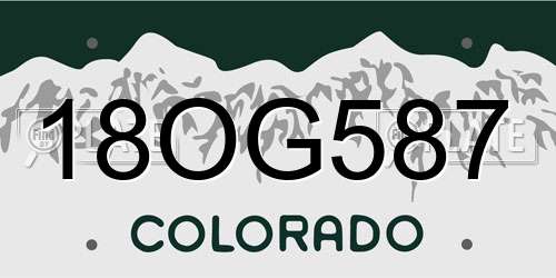 18OG587 Colorado License Plate