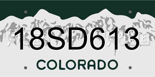 18SD613 Colorado License Plate