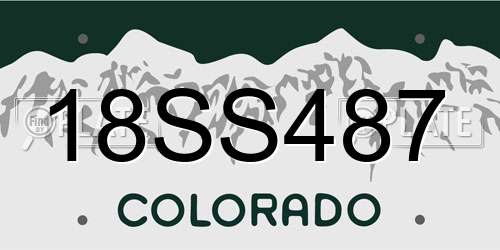 18SS487 Colorado License Plate