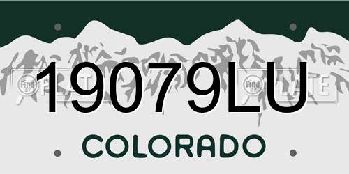 19079LU Colorado License Plate