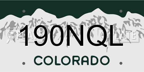190NQL Colorado License Plate