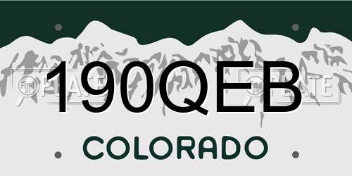 190QEB Colorado License Plate