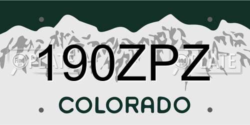 190ZPZ Colorado License Plate