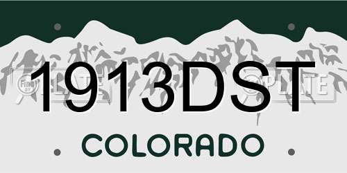 1913DST Colorado License Plate