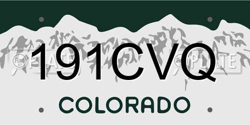 191CVQ Colorado License Plate
