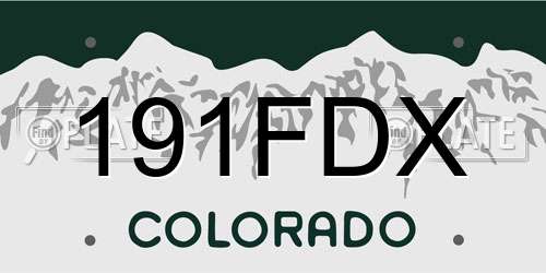191FDX Colorado License Plate