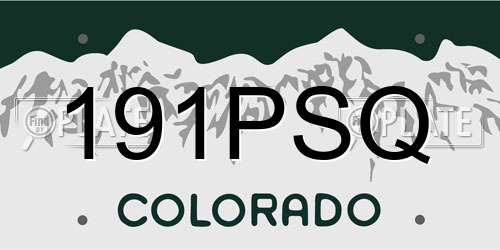 191PSQ Colorado License Plate
