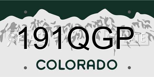 191QGP Colorado License Plate