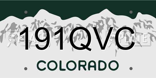 191QVC Colorado License Plate