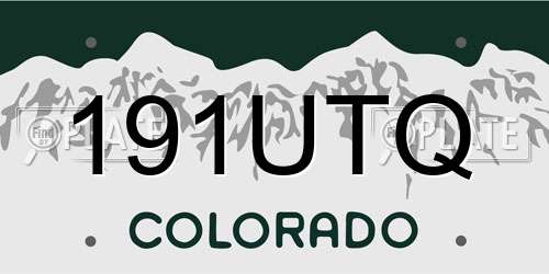 191UTQ Colorado License Plate