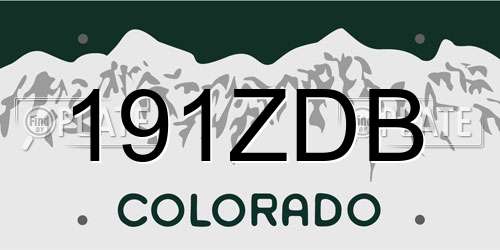 191ZDB Colorado License Plate