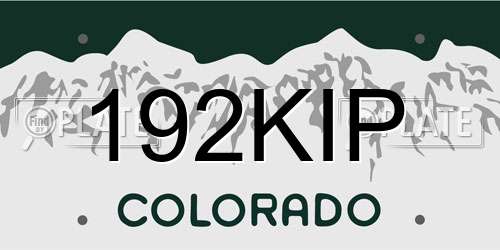 192KIP Colorado License Plate