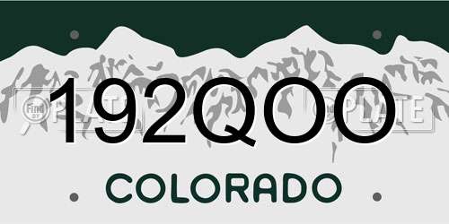 192QOO Colorado License Plate