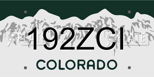 192ZCI Colorado License Plate