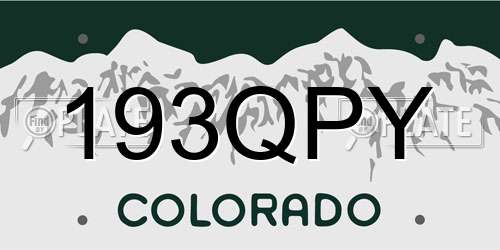 193QPY Colorado License Plate