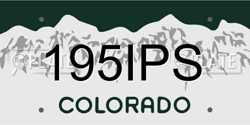 195IPS Colorado License Plate