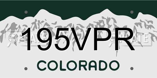 195VPR Colorado License Plate