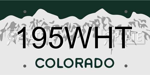 195WHT Colorado License Plate