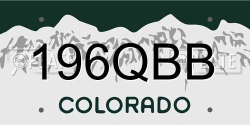 196QBB Colorado License Plate
