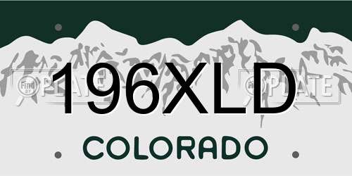 196XLD Colorado License Plate