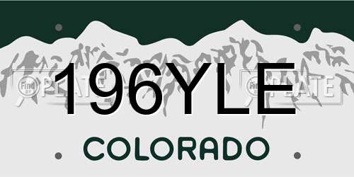 196YLE Colorado License Plate