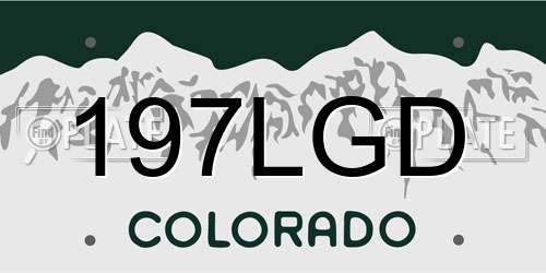 197LGD Colorado License Plate