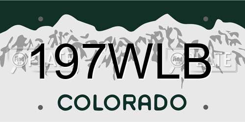 197WLB Colorado License Plate