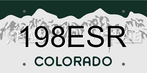 198ESR Colorado License Plate