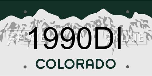 1990DI Colorado License Plate