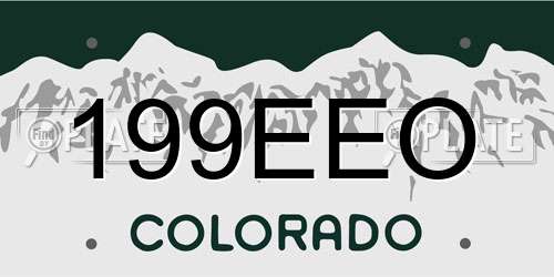 199EEO Colorado License Plate