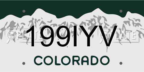 199IYV Colorado License Plate
