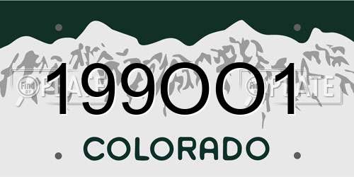 199OO1 Colorado License Plate