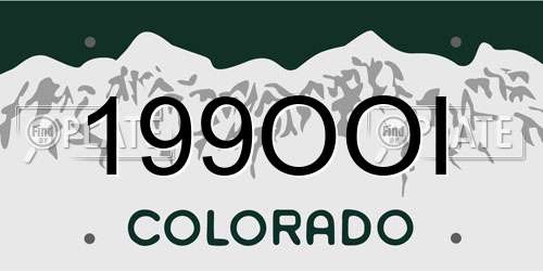 199OOI Colorado License Plate