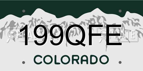 199QFE Colorado License Plate