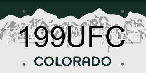 199UFC Colorado License Plate