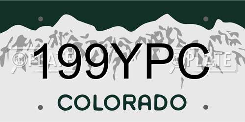 199YPC Colorado License Plate