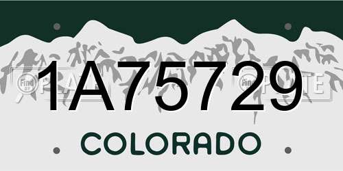 1A75729 Colorado License Plate