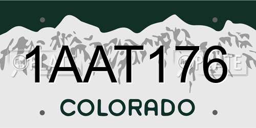 1AAT176 Colorado License Plate
