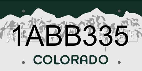 1ABB335 Colorado License Plate
