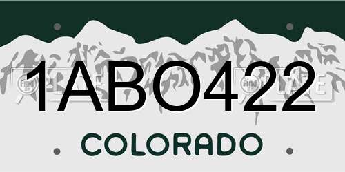 1ABO422 Colorado License Plate