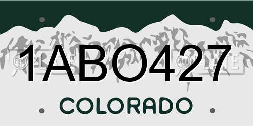 1ABO427 Colorado License Plate