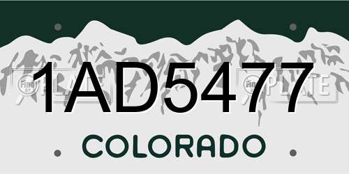 1AD5477 Colorado License Plate