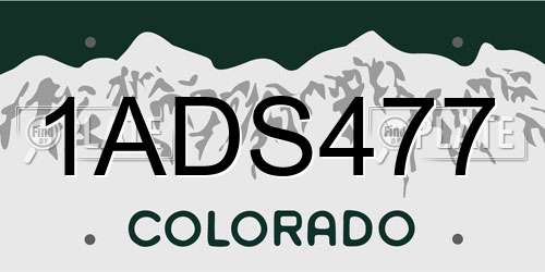 1ADS477 Colorado License Plate