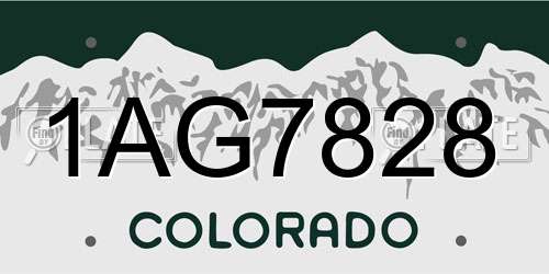 1AG7828 Colorado License Plate