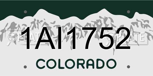 1AI1752 Colorado License Plate