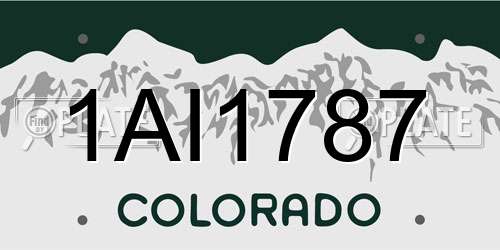 1AI1787 Colorado License Plate